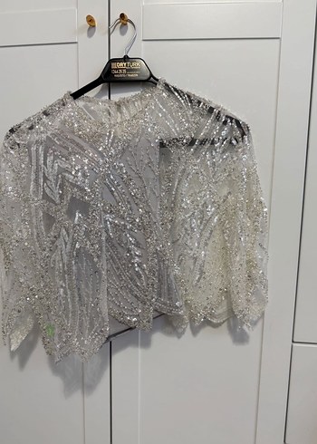 Beyaz Drapeli Straplez Uzun Abiye Elbise - Görsel 4