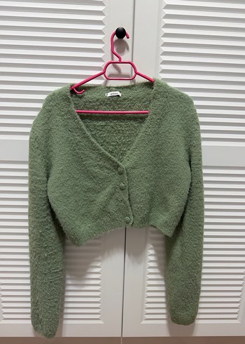 Yeşil V Yaka Triko Hırka M beden - Görsel 2