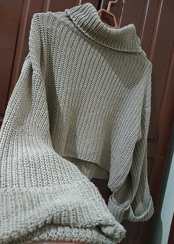 Gri Bohem Balıkçı Yaka Örgü Kadın Kazak - Görsel 2