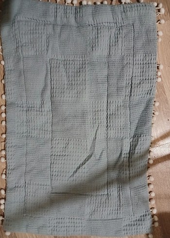 Pamuklu Gri Beyaz Bulutlu alt değiştirme örtüsü - Görsel 2