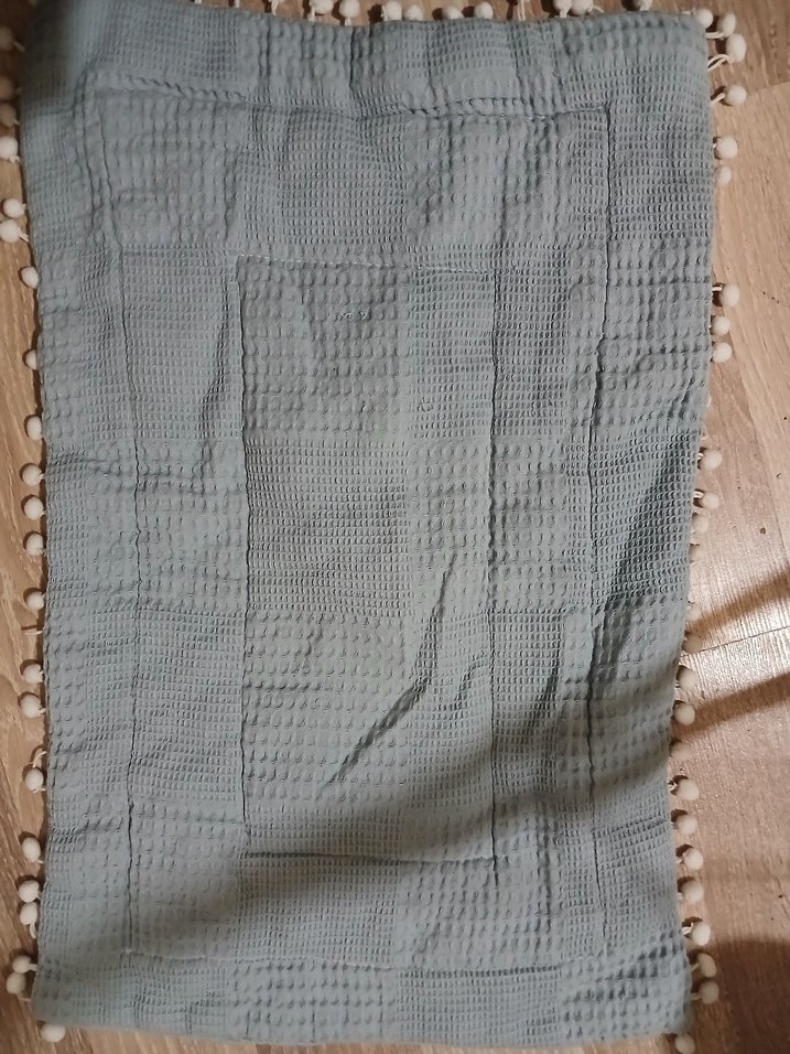 Pamuklu Gri Beyaz Bulutlu alt değiştirme örtüsü - Görsel 2