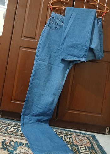 Mavi renkli Rahat Kesim Kadın Kot Pantolon - Görsel 2