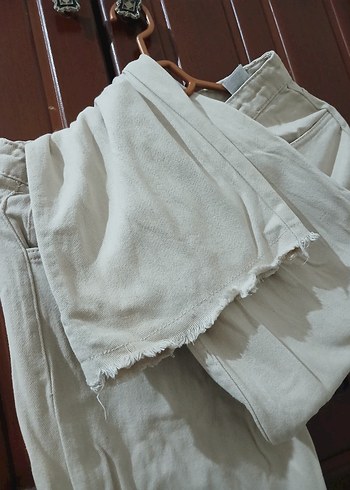 Bej Regular Fit Midi Kadın Kot Pantolon - Görsel 2