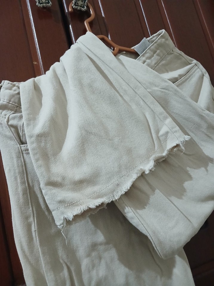 Bej Regular Fit Midi Kadın Kot Pantolon - Görsel 2