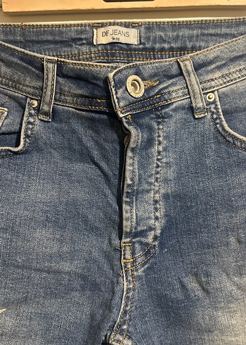 Erkek Gri Renkli Bol Kesim Denim Şort - Görsel 4