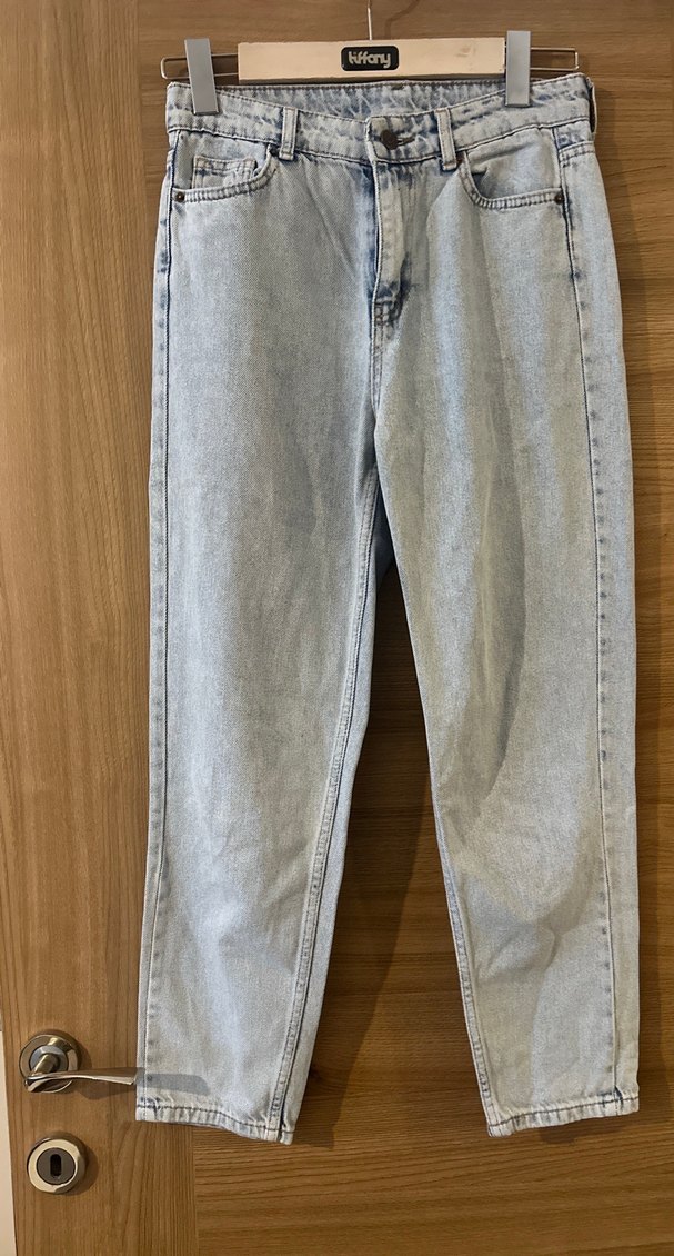 Kadın Bej Loose Fit Denim Pantolon - Görsel 2