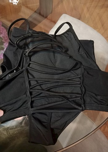 Siyah Strappy Mini Kadın Mayo - Görsel 6