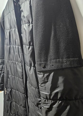 Siyah Uzun Kadın Kışlık Mont - Görsel 3