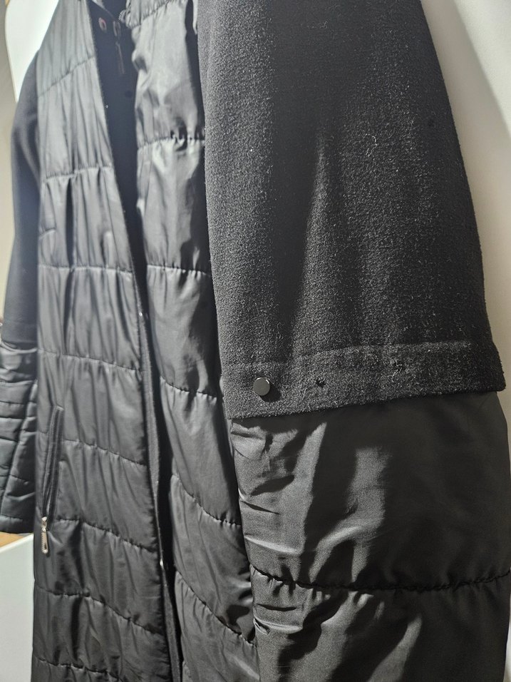 Siyah Uzun Kadın Kışlık Mont - Görsel 3