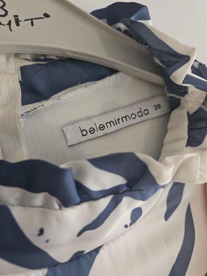 Uzun Zebra Desenli Bohem Kadın Elbise - Görsel 2