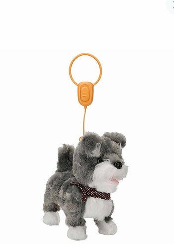 Gri Peluş Köpek Oyuncak yürüyor ve havluyor - Görsel 5