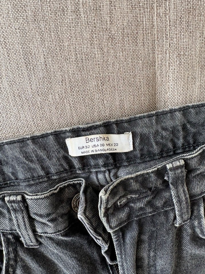 Gri Loose Fit Midi Kadın Kot Pantolon - Görsel 2