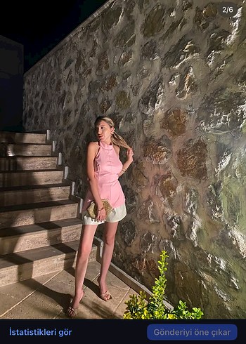 Pembe Tie-Dye Transparan Mini Elbise - Görsel 2