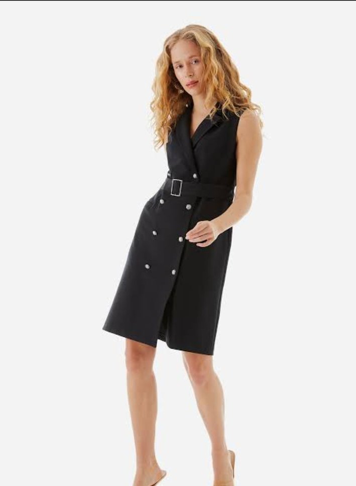 Kolsuz Kruvaze Elbise - Görsel 3