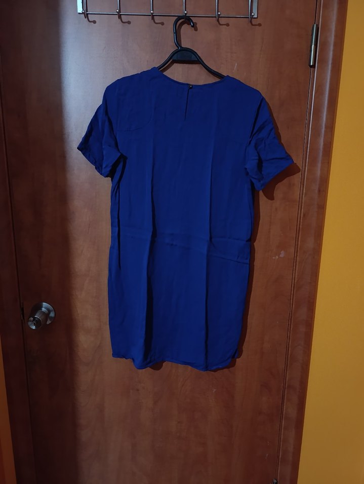 Kadın Mavi Kısa Kollu Basic Elbise Tunik - Görsel 2