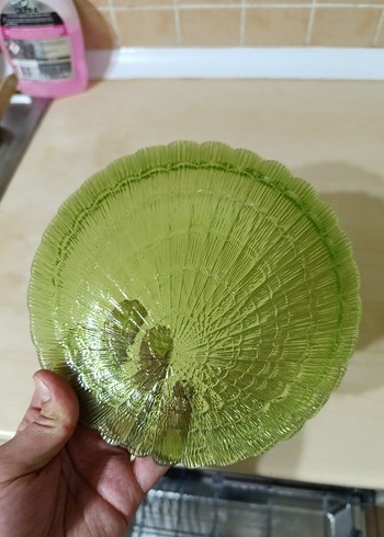 Yeşil Cam Tatlı Tabağı 2 adet - Görsel 2