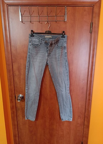 Diğer Gri Yikamali Dar Kesim Jean
