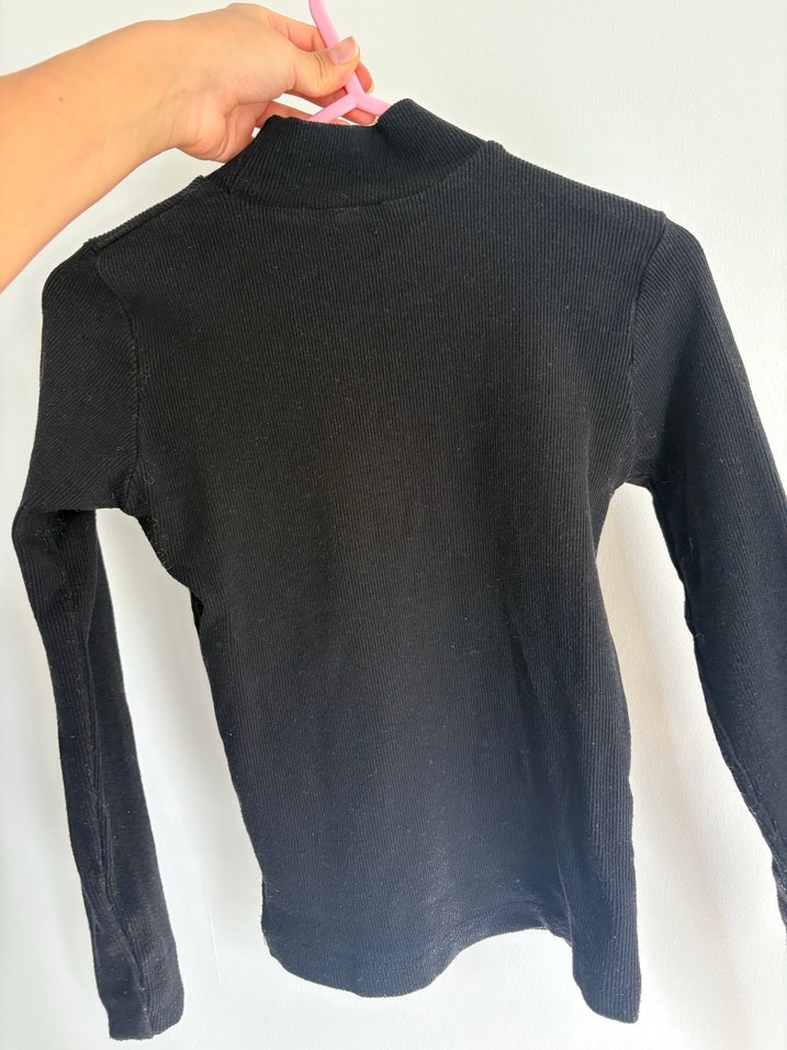 Kadın Siyah Boğazlı İnce Triko Kazak - Görsel 2