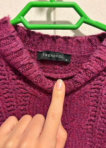 Bordo Örgü Kadın Kazak - Görsel 2