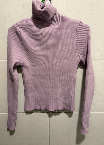 Mor Balıkçı Yaka Örgü Kadın Kazak - Görsel 2