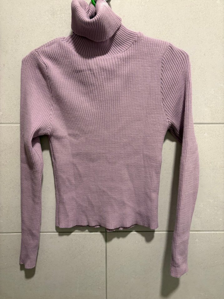 Mor Balıkçı Yaka Örgü Kadın Kazak - Görsel 2