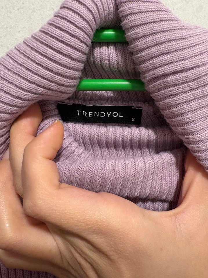 Mor Balıkçı Yaka Örgü Kadın Kazak - Görsel 3