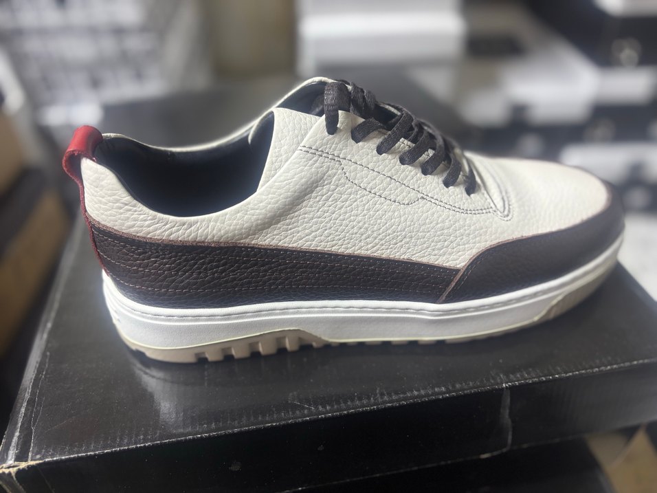 Beyaz Gri Bağcıklı Erkek Spor Ayakkabı - Görsel 5