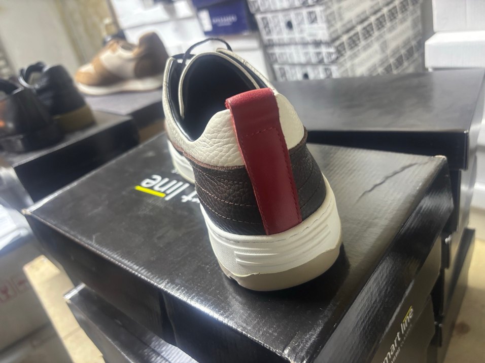 Beyaz Gri Bağcıklı Erkek Spor Ayakkabı - Görsel 2