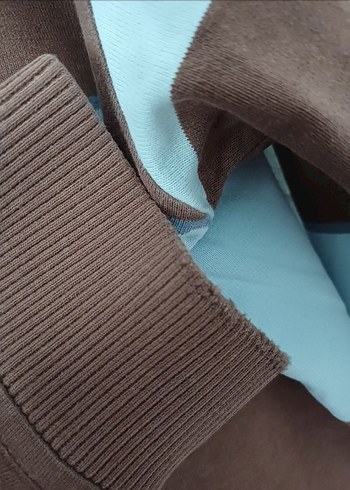 Erkek Uzun Kollu Polo Tişört Mavi-Kahverengi - Görsel 5