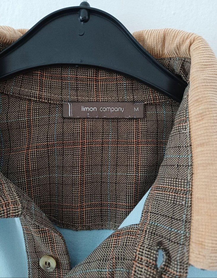 Erkek Uzun Kollu Polo Tişört Mavi-Kahverengi - Görsel 3