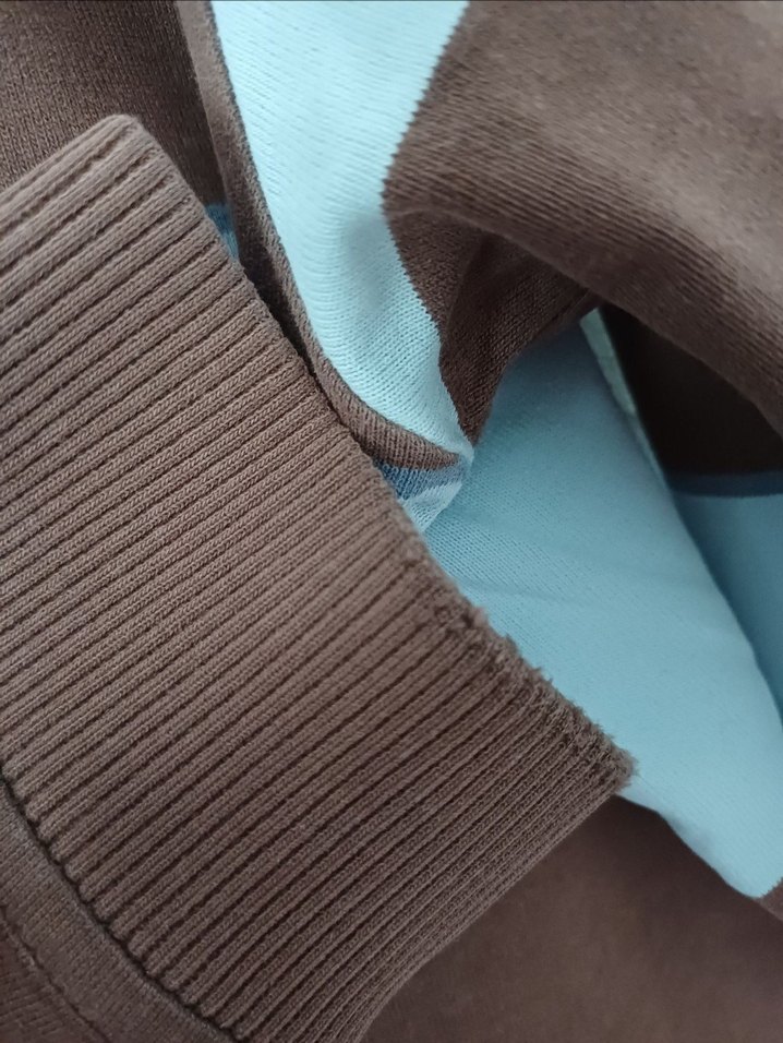 Erkek Uzun Kollu Polo Tişört Mavi-Kahverengi - Görsel 5