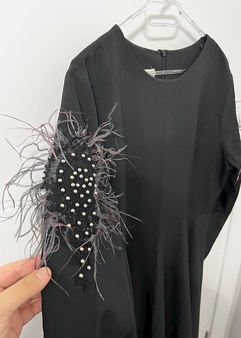 Uzun Siyah Gotik Kadın Elbise - Görsel 3