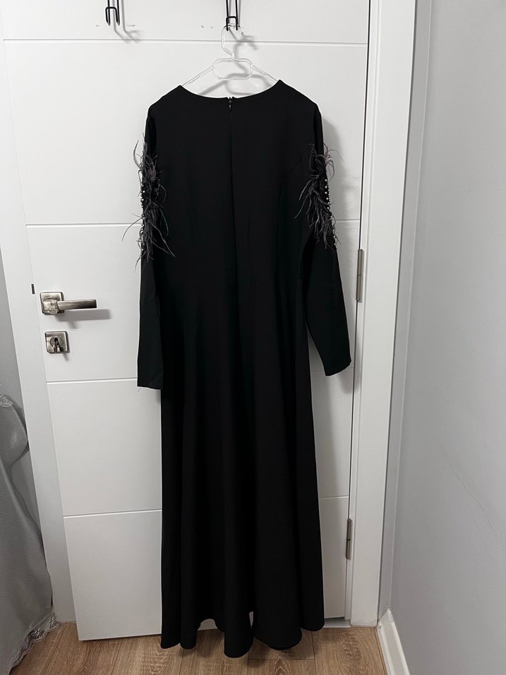 Uzun Siyah Gotik Kadın Elbise - Görsel 2