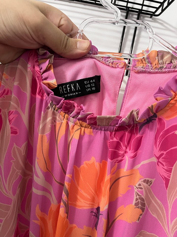 Uzun Pembe Bohem Kadın Elbise - Görsel 4