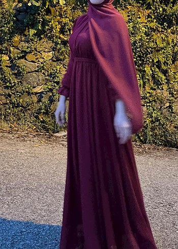 Bordo elbise - Görsel 2