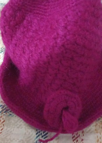 Pembe Örgü Bohem kız çoçuk Bere - Görsel 3