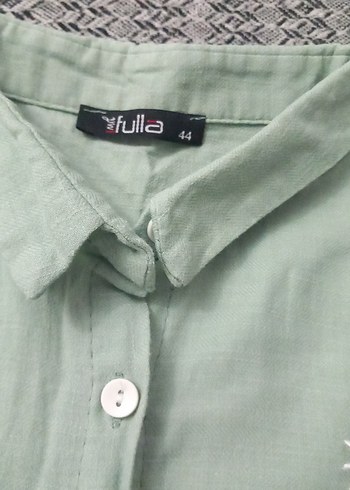 Nakışlı Düğmeli Yeşil kız çoçuk Krop  Gömlek - Görsel 4