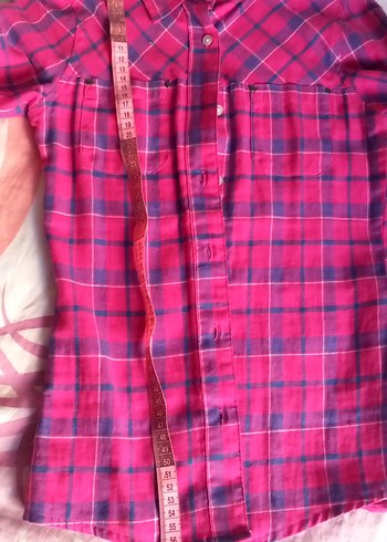 Pembe Düğmeli Uzun Kollu Kız Çocuk Gömlek - Görsel 5