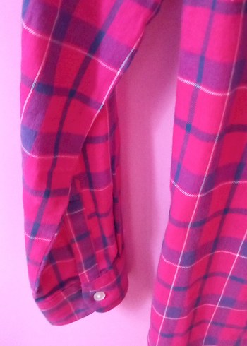 Pembe Düğmeli Uzun Kollu Kız Çocuk Gömlek - Görsel 3