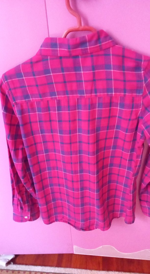 Pembe Düğmeli Uzun Kollu Kız Çocuk Gömlek - Görsel 4