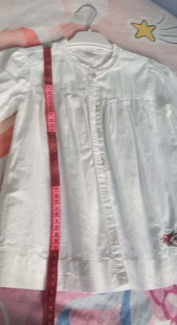 KANZ Beyaz Nakışlı Uzun Kollu Kız Gömlek - Görsel 5