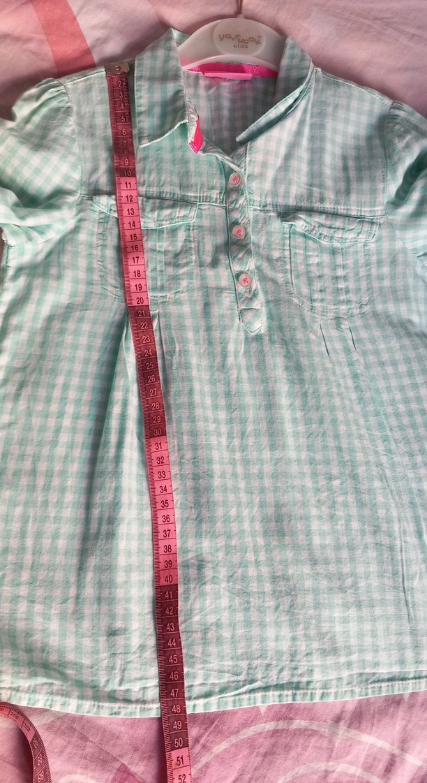 Pamuklu Düğmeli Uzun Kollu Kız çoçuk Gömlek - Görsel 3