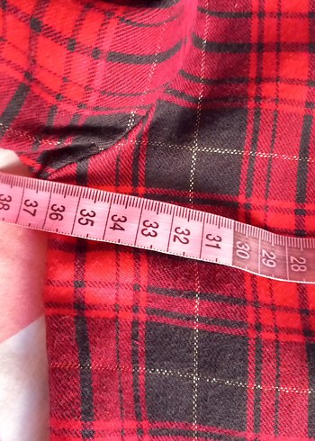 Düğmeli Kırmızı Ekose Kız çocuk Gömlek - Görsel 7