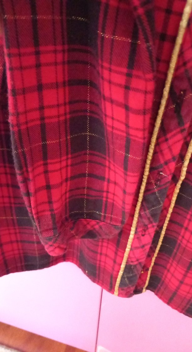 Düğmeli Kırmızı Ekose Kız çocuk Gömlek - Görsel 4