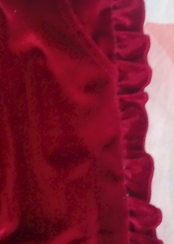 Kız çocuk Kırmızı Fermuarlı Şık Kadife  Eşofman Takımı - Görsel 5