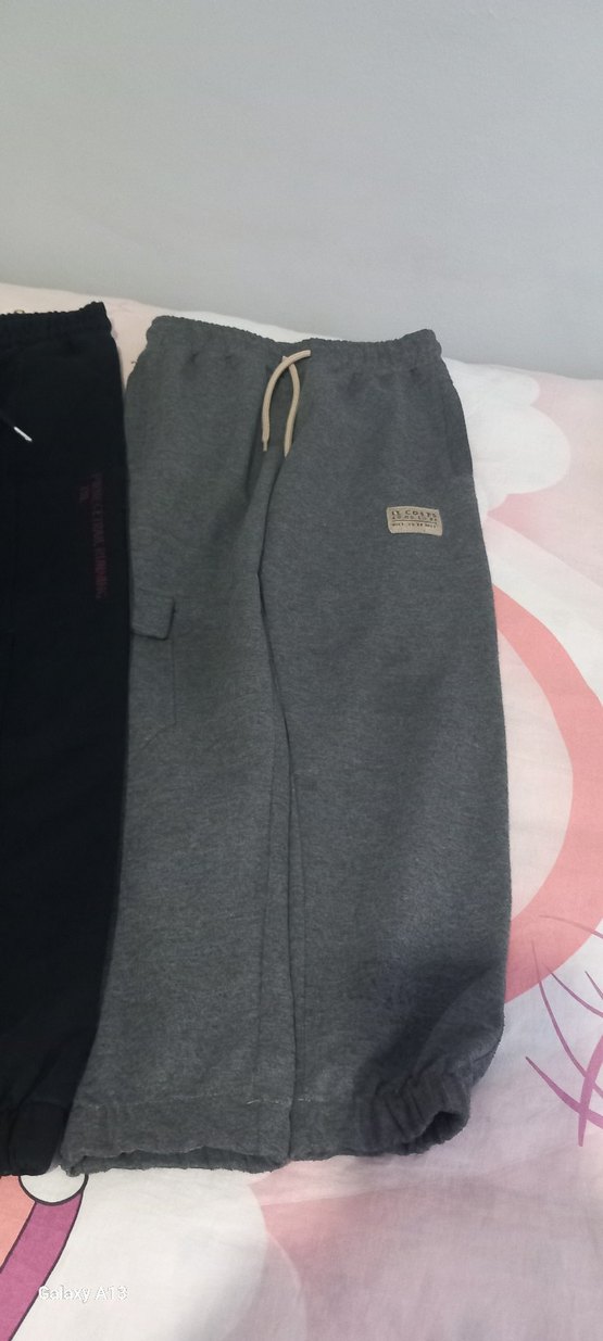 Kız çocuk Gri ve siyah Pamuklu Rahat Kesim Eşofman - Görsel 3