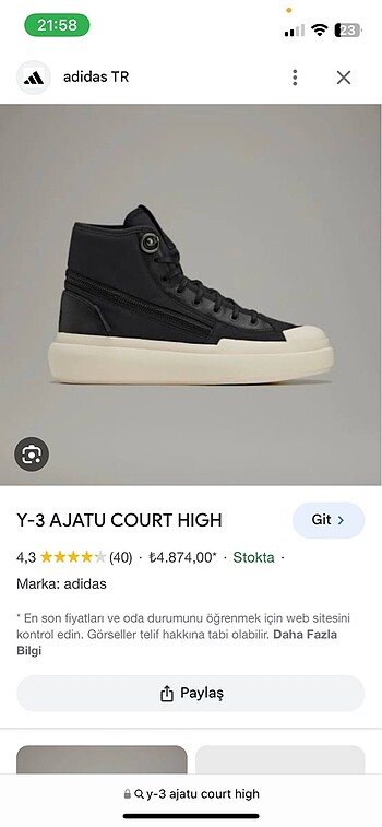 38 Beden adidas y-3 38