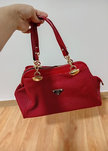 Kırmızı Fermuarlı Kadın Çanta - Görsel 2