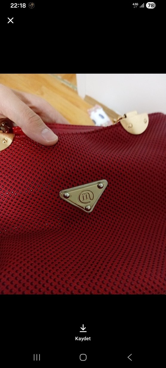 Kırmızı Fermuarlı Kadın Çanta - Görsel 4