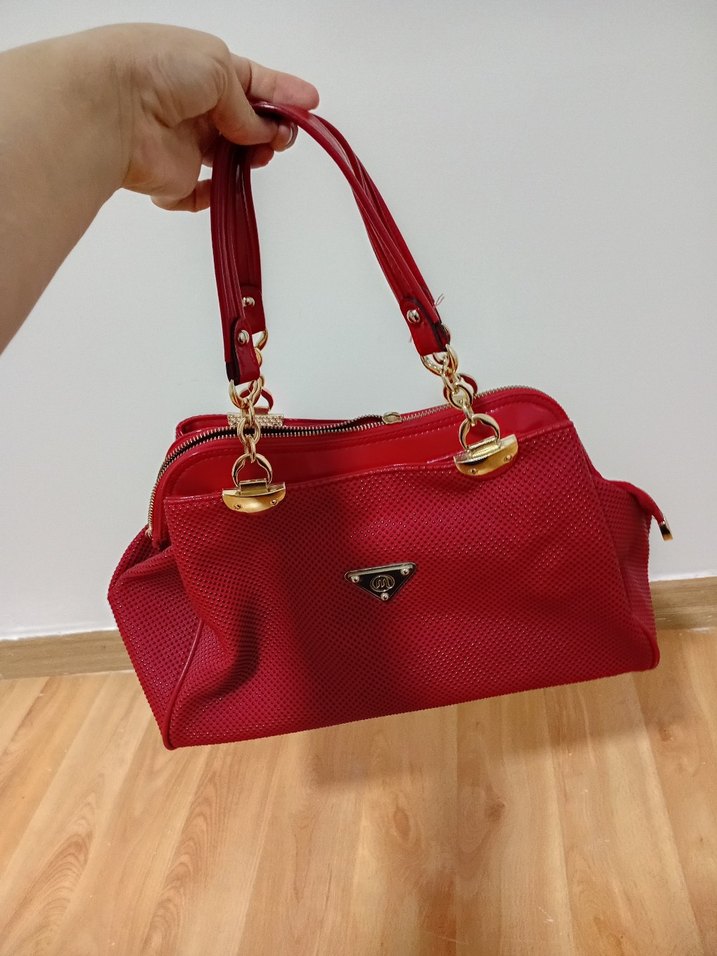 Kırmızı Fermuarlı Kadın Çanta - Görsel 2